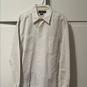 Ralph Lauren Men's Cream Pinstripe Shirt